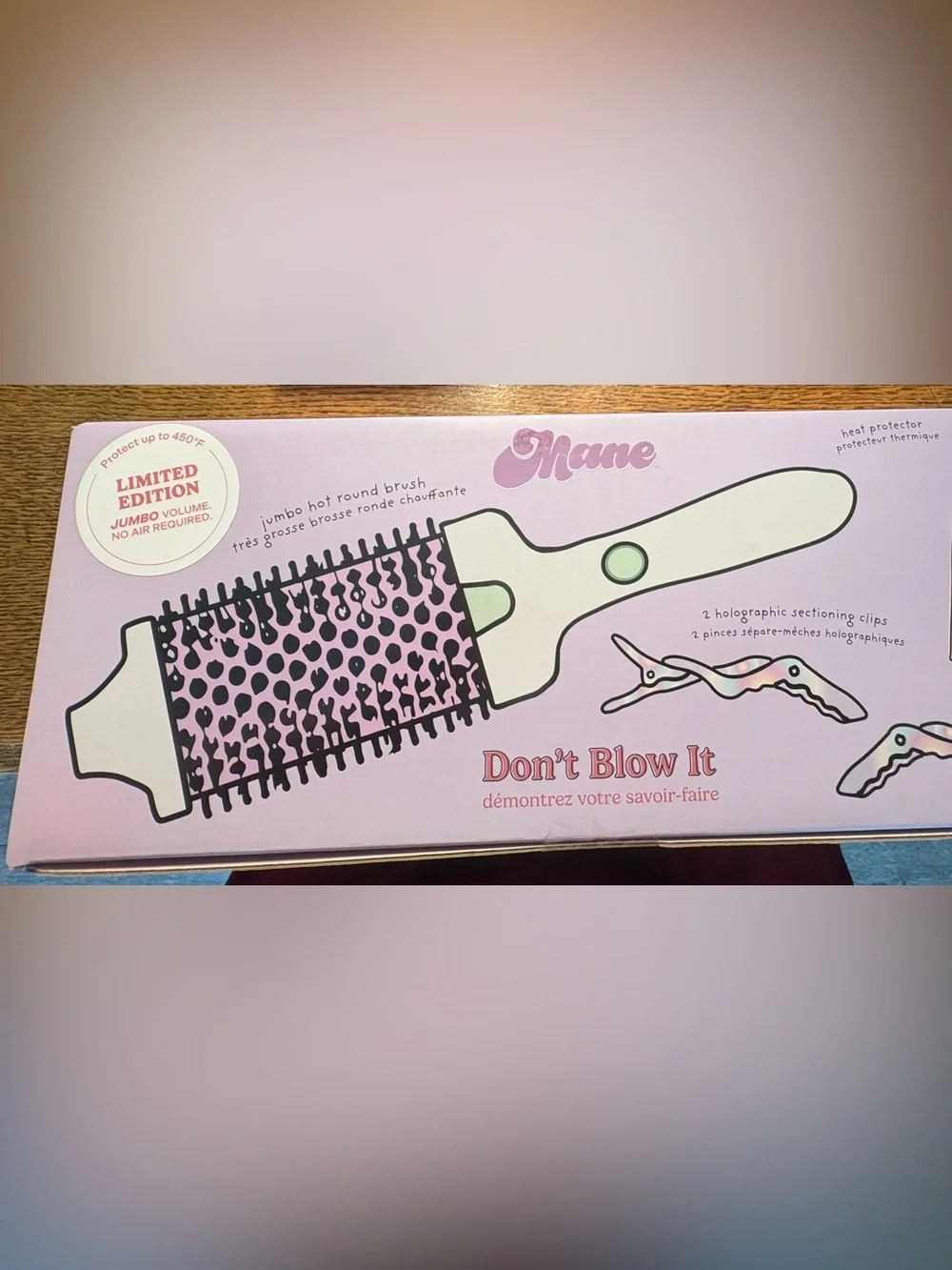 'Don't Blow It' Jumbo Round Brush Set in Pink - Limited Edition by Mane
